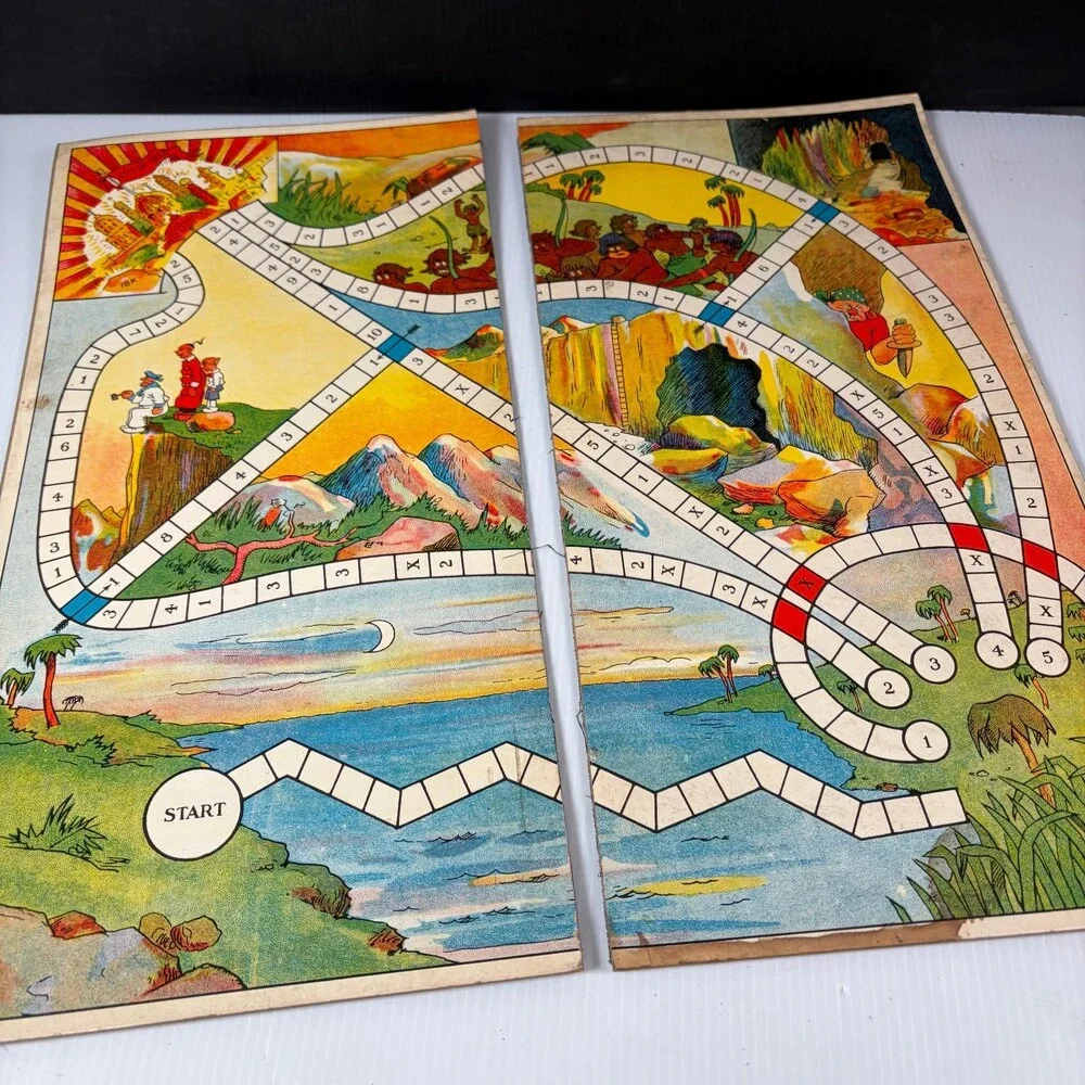 Vintage 1933 Chester Gump City of Gold Game Board Only Milton Bradley No 5031
